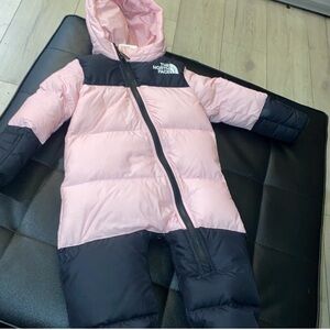 The North Face Infant Pink and Black Winter Suit
